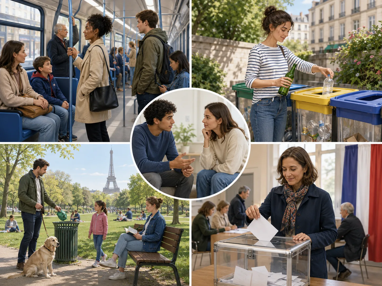 Exemples de gestes citoyens au quotidien.
